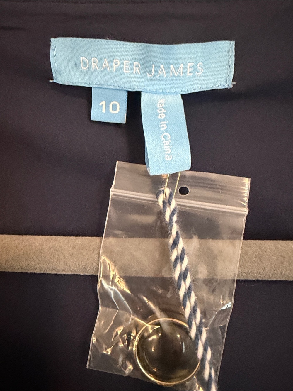 Draper James Navy Sleeveless Button-Front Shell Top - Picture 3 of 7